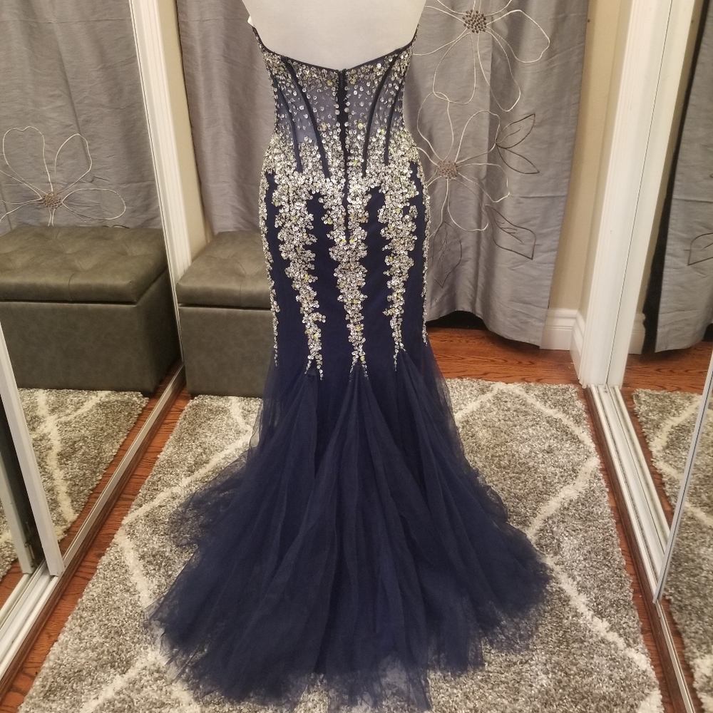 Jovani beaded corset evening dress. - Picture 6 of 16